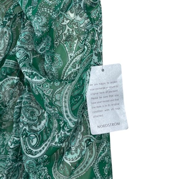 NSR NAPEAN SEA RD GREEN PAISLEY PRINT RUCHED DRESS - Picture 7 of 10